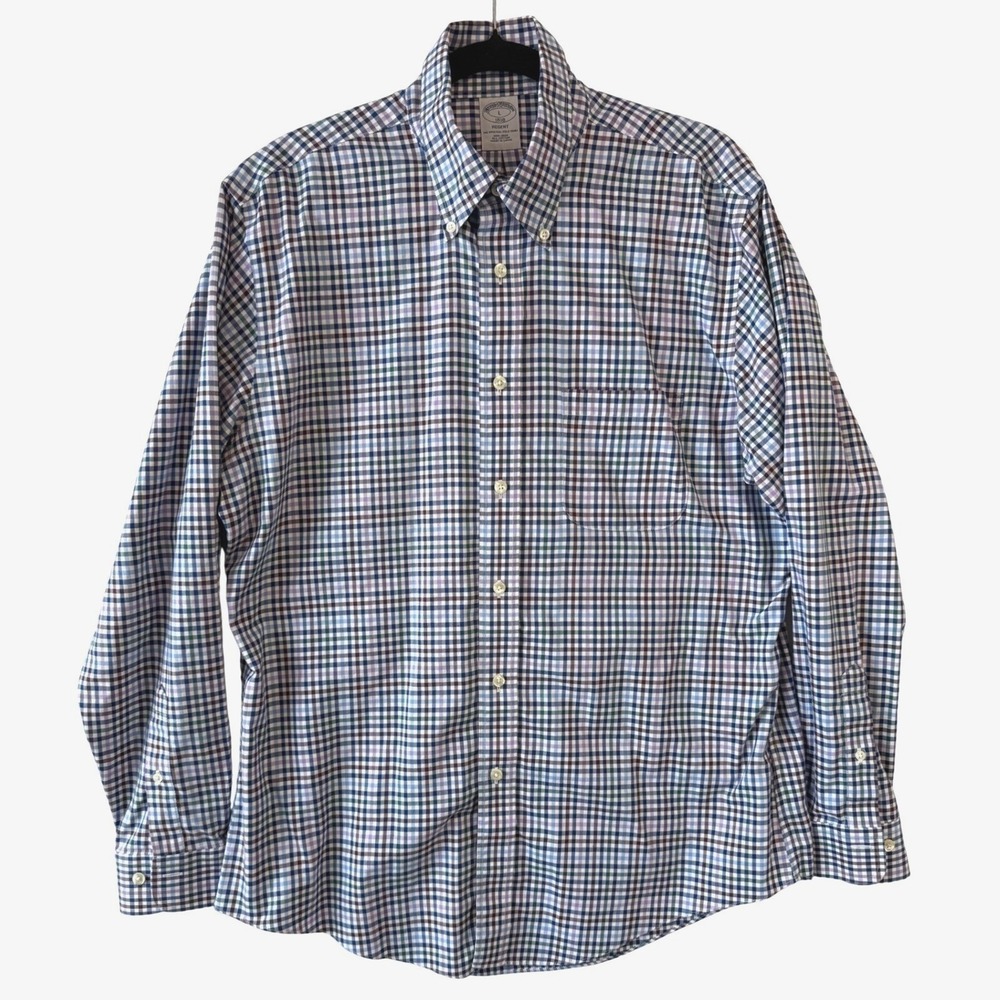 Brooks Brothers Regent Fit Men's Size Large Long Sleeve Button Down Plaid Cotton - Picture 3 of 4